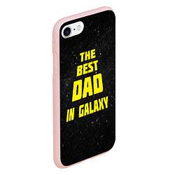 Чехол iPhone 7/8 матовый The Best Dad in Galaxy, цвет: 3D-светло-розовый — фото 2