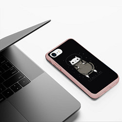 Чехол iPhone 7/8 матовый Space Cat, цвет: 3D-светло-розовый — фото 2