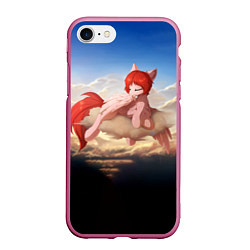 Чехол iPhone 7/8 матовый Red Pony, цвет: 3D-малиновый