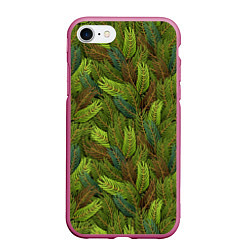 Чехол iPhone 7/8 матовый Ветви ели, цвет: 3D-малиновый