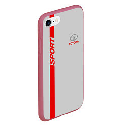 Чехол iPhone 7/8 матовый Toyota: Silver Sport, цвет: 3D-малиновый — фото 2