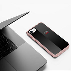 Чехол iPhone 7/8 матовый Audi: Metallic Style, цвет: 3D-светло-розовый — фото 2