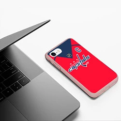 Чехол iPhone 7/8 матовый Washington Capitals: Ovechkin Red, цвет: 3D-светло-розовый — фото 2