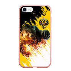Чехол iPhone 7/8 матовый Имперский медведь, цвет: 3D-светло-розовый