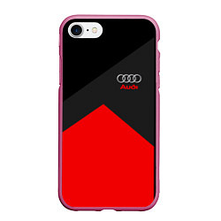 Чехол iPhone 7/8 матовый Audi: Red Sport, цвет: 3D-малиновый