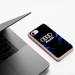 Чехол iPhone 7/8 матовый Audi: Blue Anger, цвет: 3D-светло-розовый — фото 2