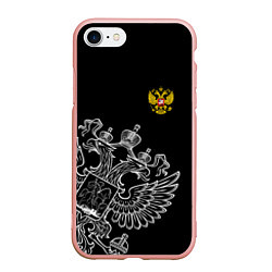 Чехол iPhone 7/8 матовый Russia: Black Edition, цвет: 3D-светло-розовый