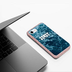 Чехол iPhone 7/8 матовый Грот: Синий мрамор, цвет: 3D-светло-розовый — фото 2