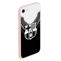 Чехол iPhone 7/8 матовый FC Barcelona: Black Style, цвет: 3D-светло-розовый — фото 2