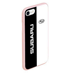Чехол iPhone 7/8 матовый Subaru B&W, цвет: 3D-светло-розовый — фото 2