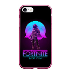 Чехол iPhone 7/8 матовый Fortnite: Retro Battle Royale, цвет: 3D-малиновый