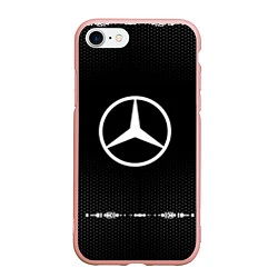 Чехол iPhone 7/8 матовый Mercedes: Black Abstract, цвет: 3D-светло-розовый