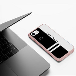 Чехол iPhone 7/8 матовый Infiniti: B&W Lines, цвет: 3D-светло-розовый — фото 2