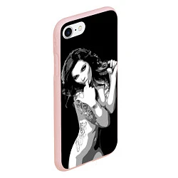Чехол iPhone 7/8 матовый Sexy Girl: Black & White, цвет: 3D-светло-розовый — фото 2