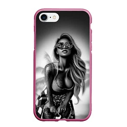 Чехол iPhone 7/8 матовый Trap Girl, цвет: 3D-малиновый