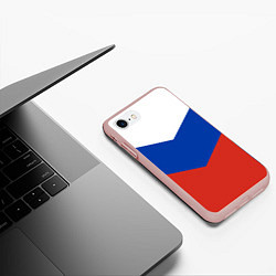 Чехол iPhone 7/8 матовый Российский триколор, цвет: 3D-светло-розовый — фото 2
