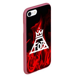 Чехол iPhone 7/8 матовый Fall Out Boy: Red Flame, цвет: 3D-малиновый — фото 2
