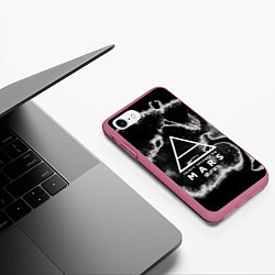 Чехол iPhone 7/8 матовый 30 STM: Dark Wave, цвет: 3D-малиновый — фото 2