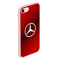 Чехол iPhone 7/8 матовый Mercedes: Red Carbon, цвет: 3D-светло-розовый — фото 2