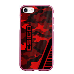 Чехол iPhone 7/8 матовый CS:GO Red Camo, цвет: 3D-малиновый