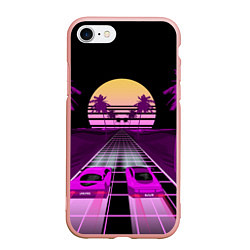Чехол iPhone 7/8 матовый Digital Race, цвет: 3D-светло-розовый