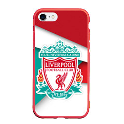 Чехол iPhone 7/8 матовый FC Liverpool цвета 3D-красный — фото 1