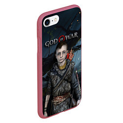 Чехол iPhone 7/8 матовый God of War: Atreus, цвет: 3D-малиновый — фото 2