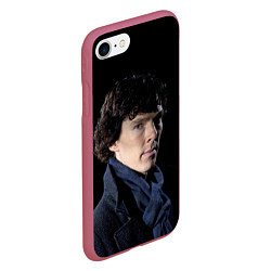 Чехол iPhone 7/8 матовый Sherlock, цвет: 3D-малиновый — фото 2