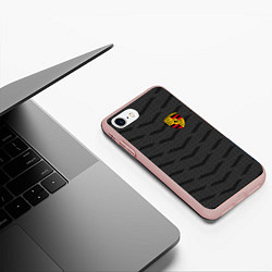 Чехол iPhone 7/8 матовый Porsche: Grey Sport, цвет: 3D-светло-розовый — фото 2