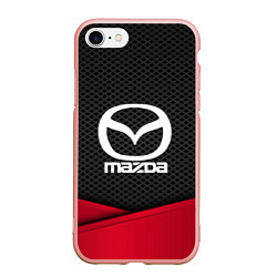 Чехол iPhone 7/8 матовый Mazda: Grey Carbon, цвет: 3D-светло-розовый