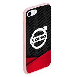 Чехол iPhone 7/8 матовый Volvo: Grey Carbon, цвет: 3D-светло-розовый — фото 2