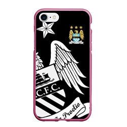 Чехол iPhone 7/8 матовый FC Manchester City: Exclusive, цвет: 3D-малиновый