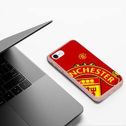 Чехол iPhone 7/8 матовый FC Man United: Red Exclusive, цвет: 3D-светло-розовый — фото 2