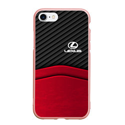 Чехол iPhone 7/8 матовый Lexus: Red Carbon, цвет: 3D-светло-розовый