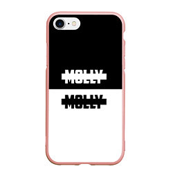 Чехол iPhone 7/8 матовый Molly: Black & White, цвет: 3D-светло-розовый