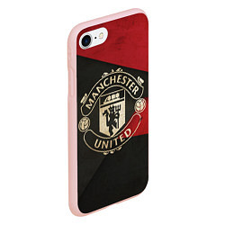 Чехол iPhone 7/8 матовый FC Man United: Old Style, цвет: 3D-светло-розовый — фото 2