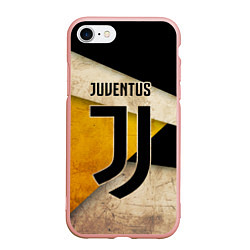 Чехол iPhone 7/8 матовый FC Juventus: Old Style, цвет: 3D-светло-розовый