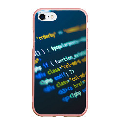 Чехол iPhone 7/8 матовый Programming Collection, цвет: 3D-светло-розовый