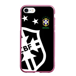 Чехол iPhone 7/8 матовый Brazil Team: Exclusive, цвет: 3D-малиновый