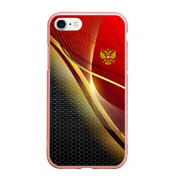 Чехол iPhone 7/8 матовый RUSSIA SPORT: Gold Collection, цвет: 3D-светло-розовый