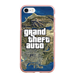 Чехол iPhone 7/8 матовый GTA, цвет: 3D-светло-розовый