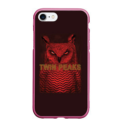 Чехол iPhone 7/8 матовый Twin Peaks: Red Owl, цвет: 3D-малиновый