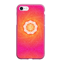Чехол iPhone 7/8 матовый Солнечная мандала, цвет: 3D-малиновый