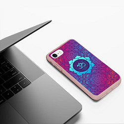 Чехол iPhone 7/8 матовый Роскошный Ом, цвет: 3D-светло-розовый — фото 2