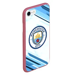 Чехол iPhone 7/8 матовый Manchester city, цвет: 3D-малиновый — фото 2