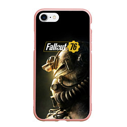 Чехол iPhone 7/8 матовый FALLOUT 76, цвет: 3D-светло-розовый