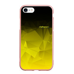 Чехол iPhone 7/8 матовый Cyberpunk 2077: Yellow Poly, цвет: 3D-светло-розовый