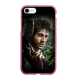 Чехол iPhone 7/8 матовый Far Cry 3: Jungle Soldier, цвет: 3D-малиновый