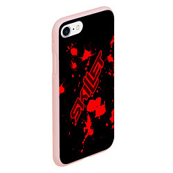 Чехол iPhone 7/8 матовый Skillet: Blood Style, цвет: 3D-светло-розовый — фото 2