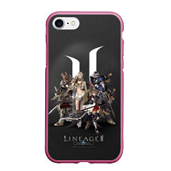 Чехол iPhone 7/8 матовый LineAge 2: Revolution, цвет: 3D-малиновый